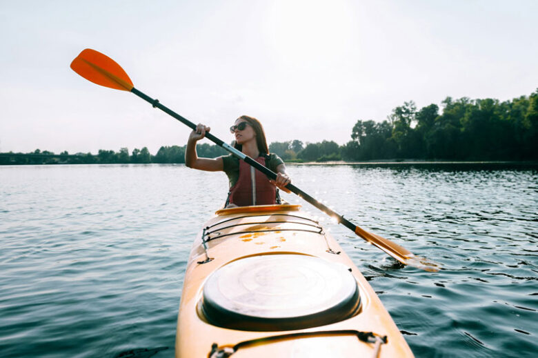 Kanu fahren auf dem Campingplatz